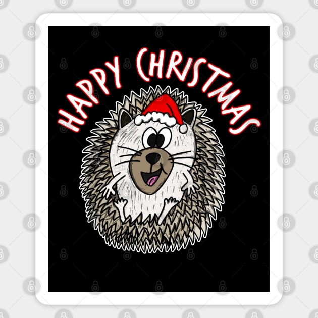 Christmas Hedgehog African Pygmy Santa Hat Xmas 2021 Magnet by doodlerob